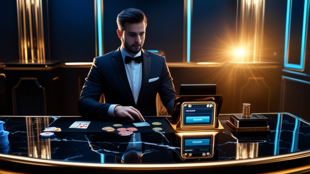 Speler dient een opname in bij de casino-cashier op een donkere scherminterface